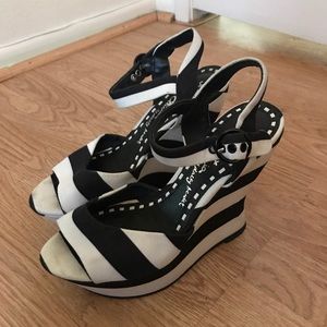 Alice + Olivia Shoes - Alice + Olivia Stripped Wedges Alice + Olivia Shoes - Alice + Olivia Stripped Wedges